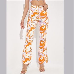 70s Floral Flare Jeans